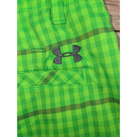 Under Armour Mens Green Plaid Golf Shorts 32 - Picture 5 of 8